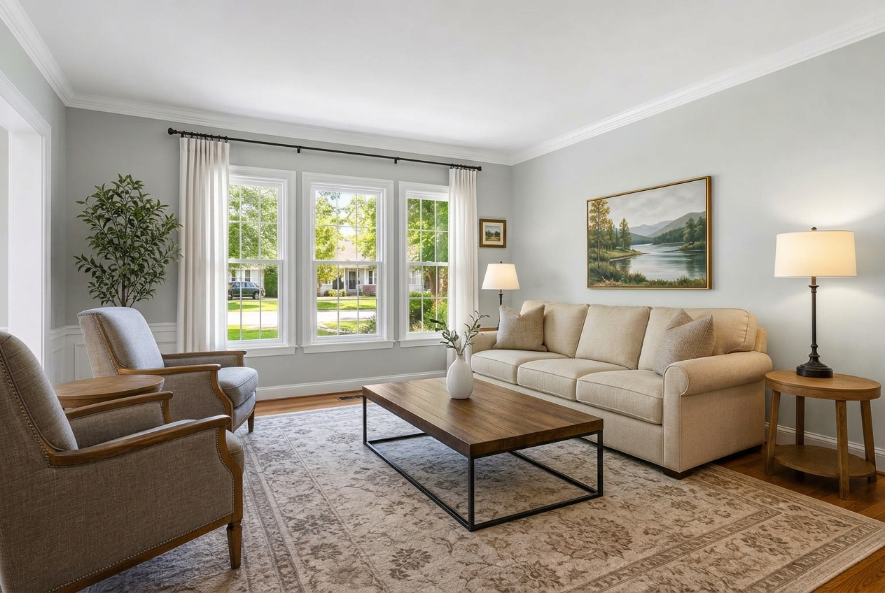 Living room interior — enhanced